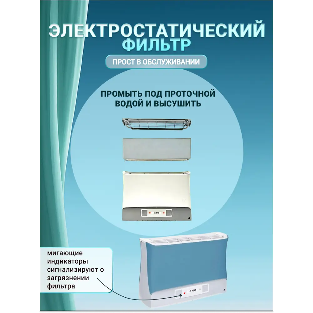 Фото 4 Электронный воздухоочиститель Супер-плюс-Био синий