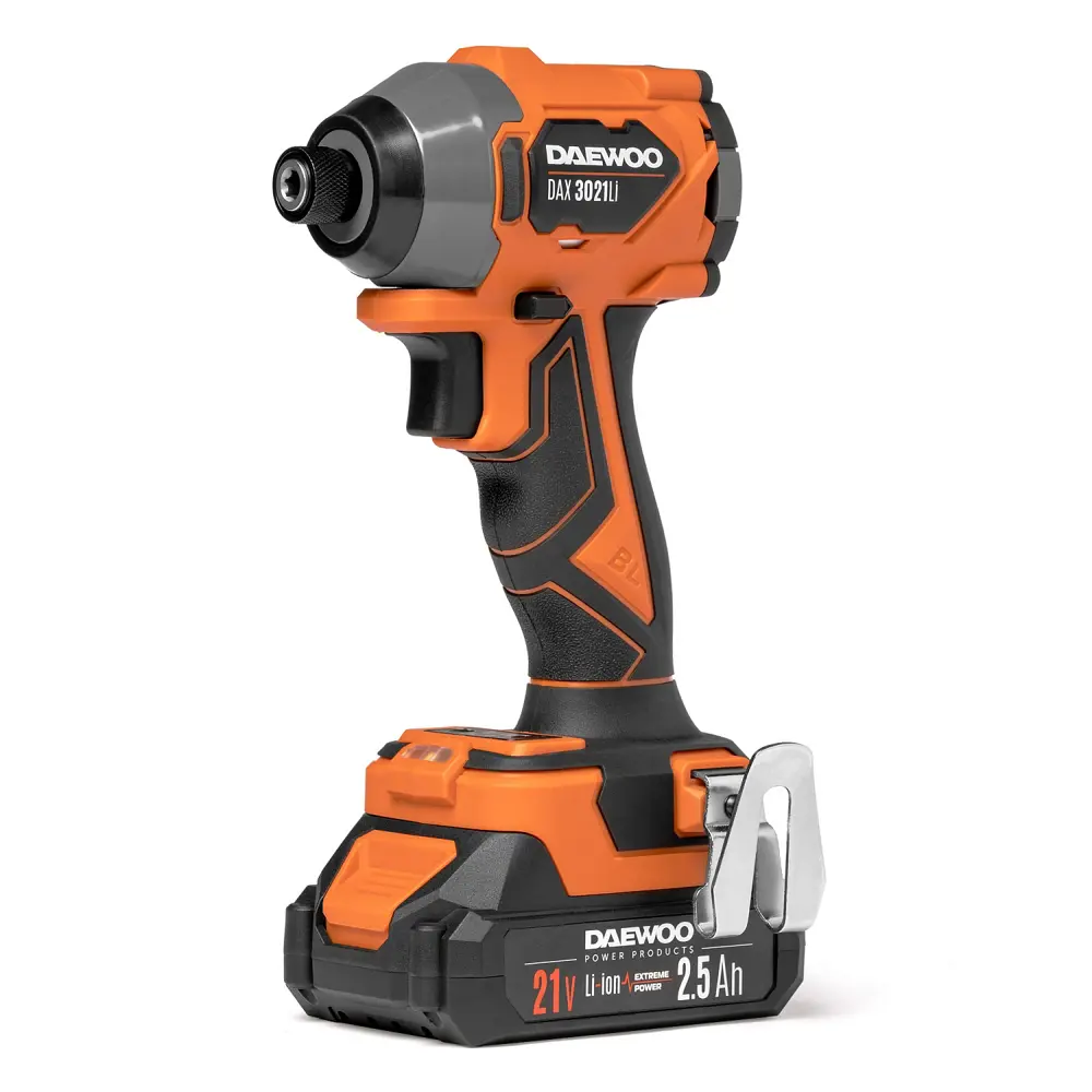 Фото 4 Винтоверт ударный аккумуляторный бесщеточный Daewoo DAX 3021Li Set, 21 В Li-Ion 2x2.5 Ач 250 Нм Фото 4 Винтоверт ударный аккумуляторный бесщеточный Daewoo DAX 3021Li Set, 21 В Li-Ion 2x2.5 Ач 250 Нм