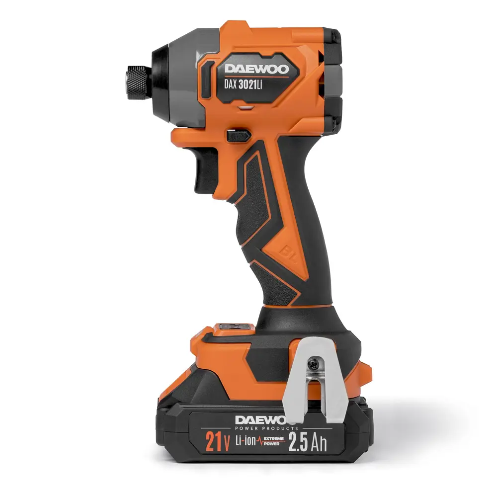 Фото 5 Винтоверт ударный аккумуляторный бесщеточный Daewoo DAX 3021Li Set, 21 В Li-Ion 2x2.5 Ач 250 Нм Фото 5 Винтоверт ударный аккумуляторный бесщеточный Daewoo DAX 3021Li Set, 21 В Li-Ion 2x2.5 Ач 250 Нм