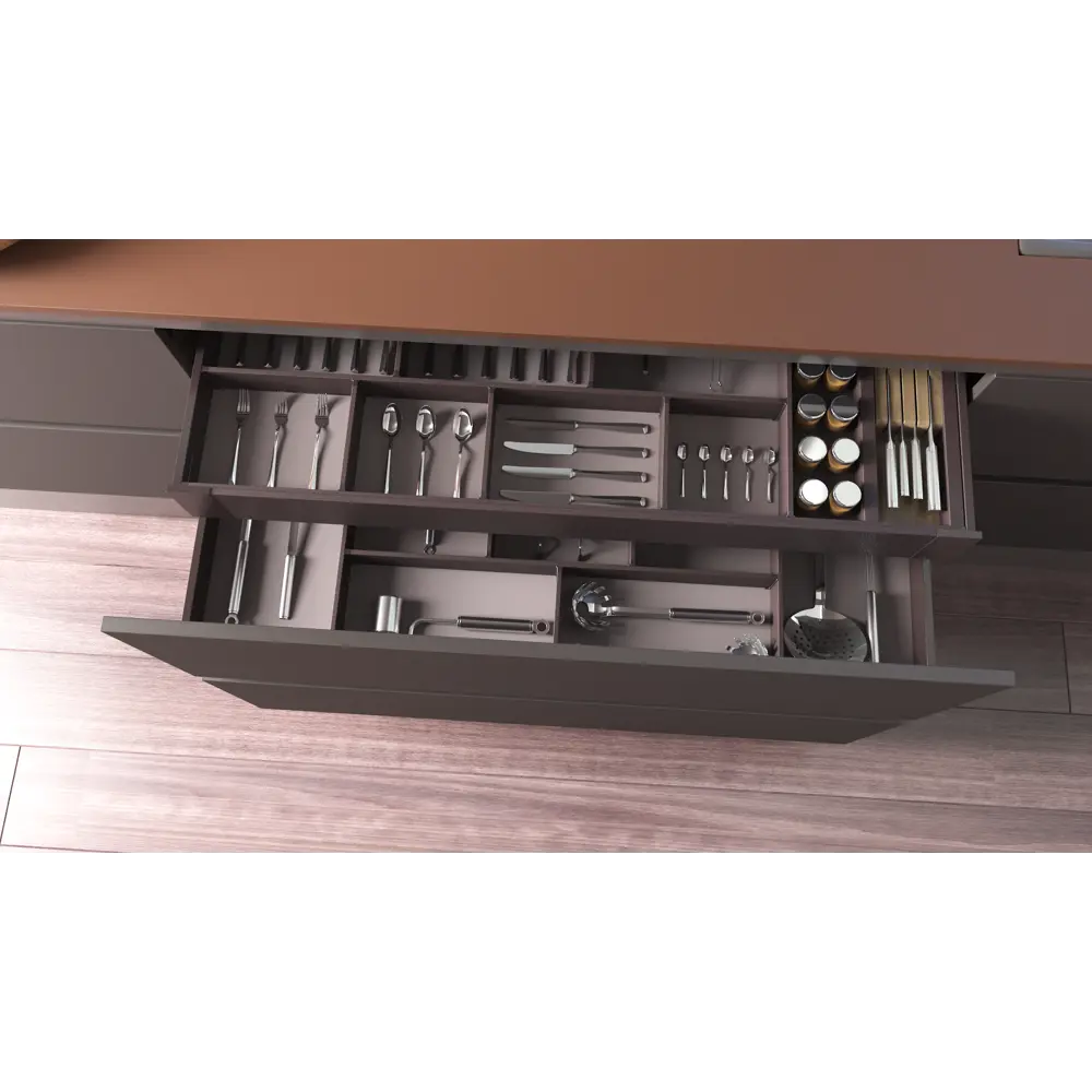 Фото 10 Панель для скрытого ящика Flowbox 36x11 см KONSENSA металл цвет антрацит