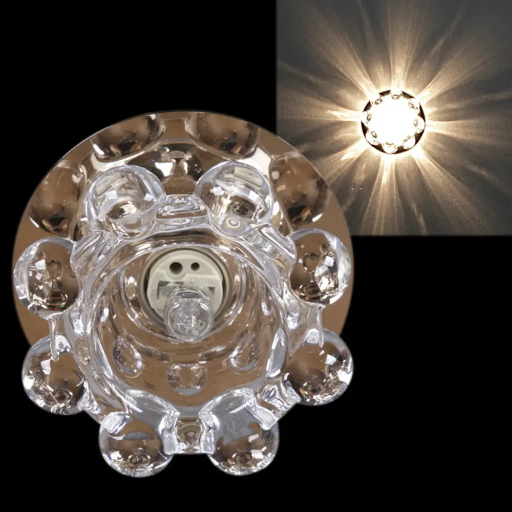 Фото Светильник точечный встраиваемый Reluce 08075-9.0-001h g9 gd под отверстие 55 мм G9 цвет золото/прозрачный