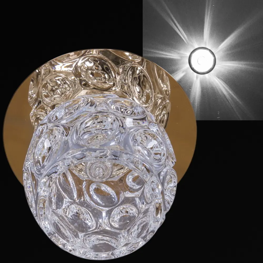 Фото Светильник точечный встраиваемый Reluce 08084-9.0-001h g9 gd под отверстие 55 мм G9 цвет золото/прозрачный