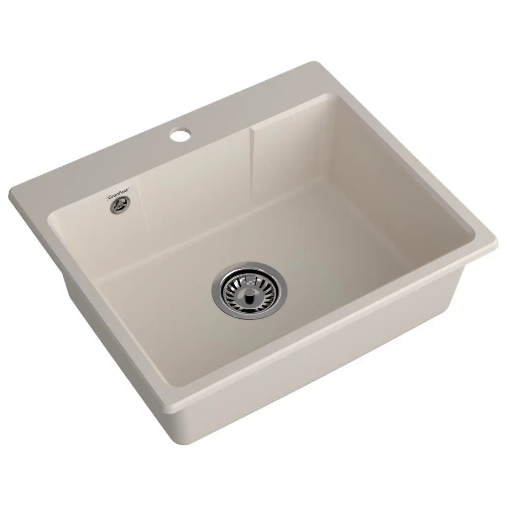 Фото 2 Мойка для кухни Granfest 658 белый 49x58 см глубина чаши 18 см искусственный камень цвет белый