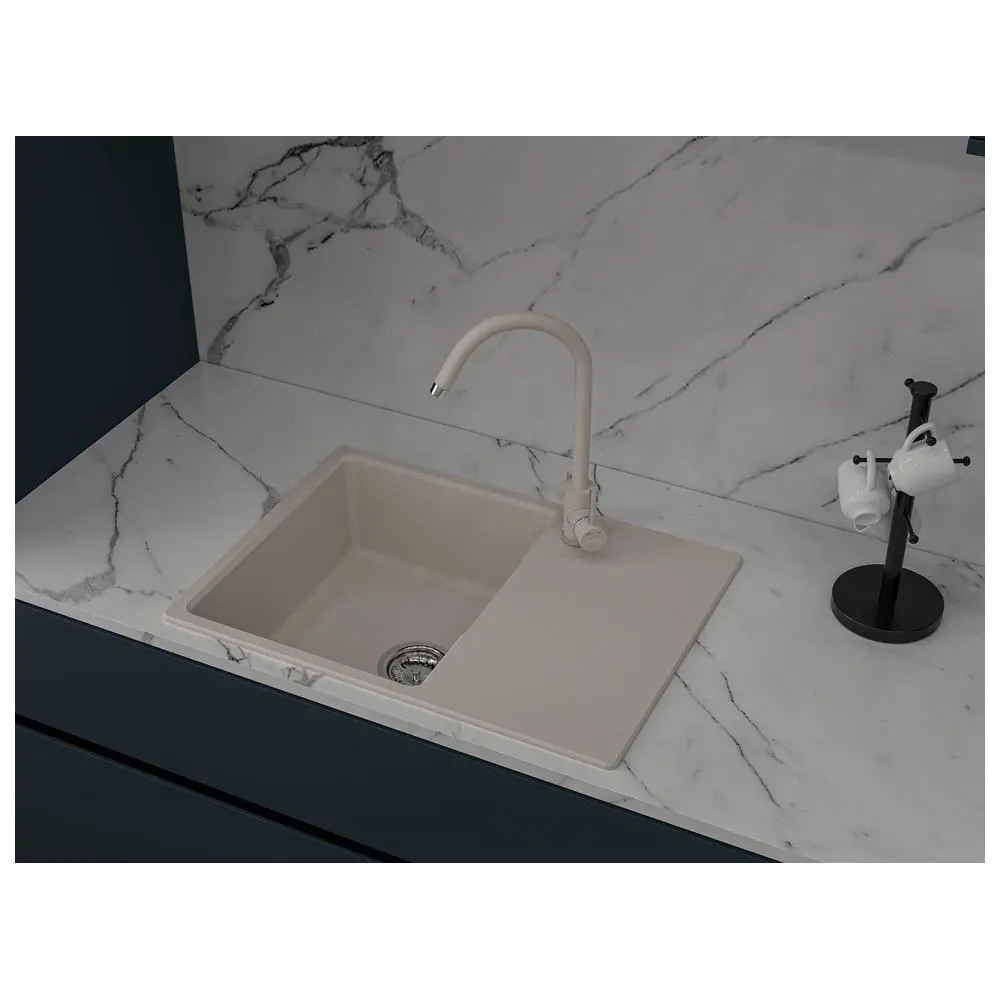 Фото 3 Мойка для кухни Granfest 49x68 см глубина чаши 18 см искусственный камень цвет песочный Фото 3 Мойка для кухни Granfest 49x68 см глубина чаши 18 см искусственный камень цвет песочный