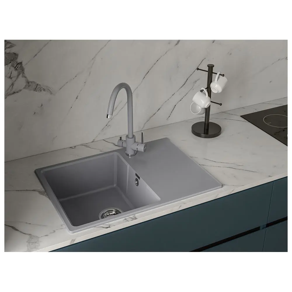 Фото 3 Мойка для кухни Granfest 49x68 см глубина чаши 18 см искусственный камень цвет серый Фото 3 Мойка для кухни Granfest 49x68 см глубина чаши 18 см искусственный камень цвет серый
