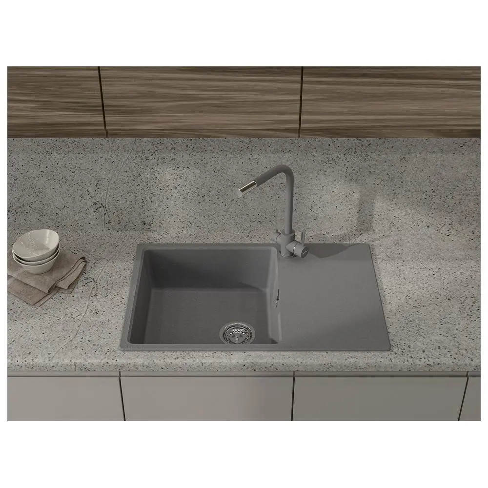 Фото 3 Мойка для кухни Granfest 49x78 см глубина чаши 18 см искусственный камень цвет темно-серый Фото 3 Мойка для кухни Granfest 49x78 см глубина чаши 18 см искусственный камень цвет темно-серый