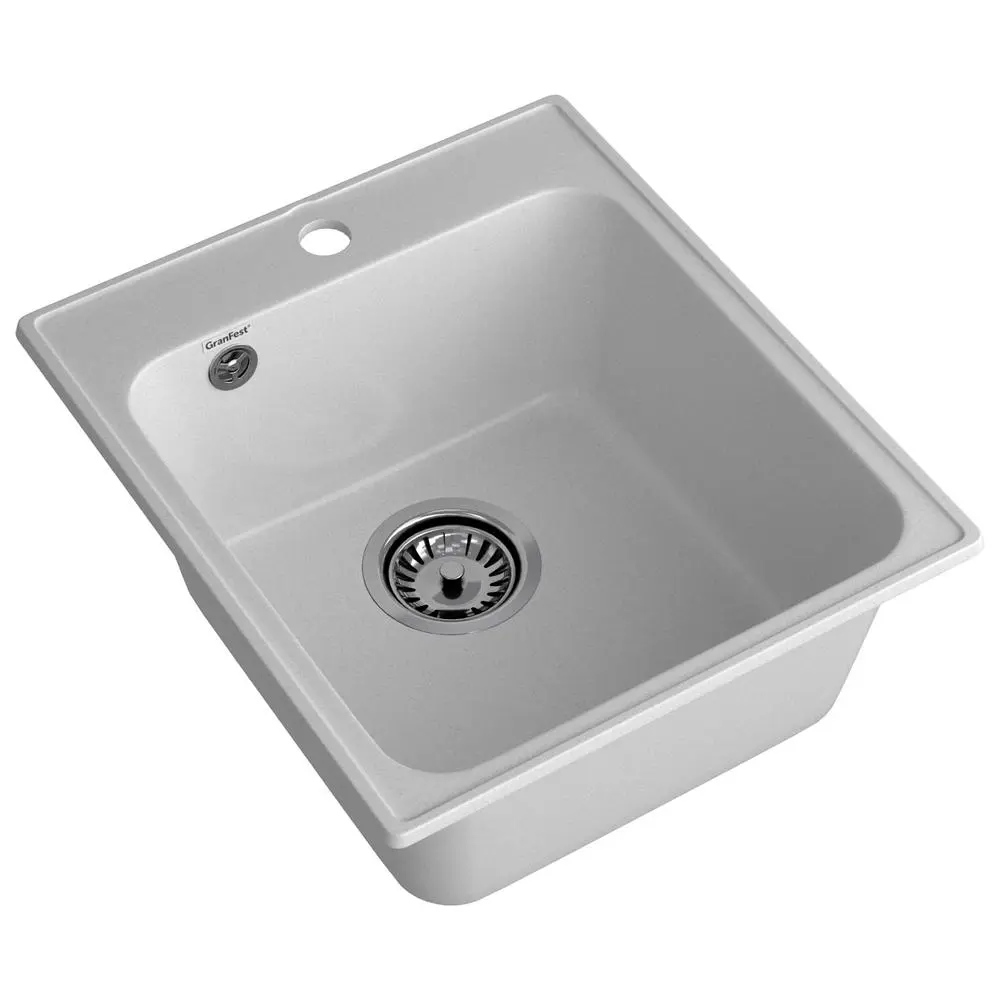 Фото 2 Мойка для кухни Granfest 47.7x41.8 см глубина чаши 18 см искусственный камень цвет серый Фото 2 Мойка для кухни Granfest 47.7x41.8 см глубина чаши 18 см искусственный камень цвет серый