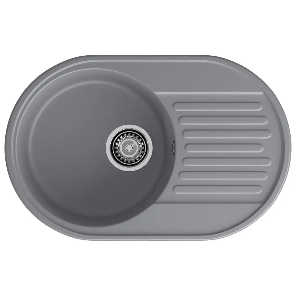 Фото Мойка для кухни Granfest 18 темно-серый 47.8x73.7 см глубина чаши 18 см искусственный камень цвет темно-серый