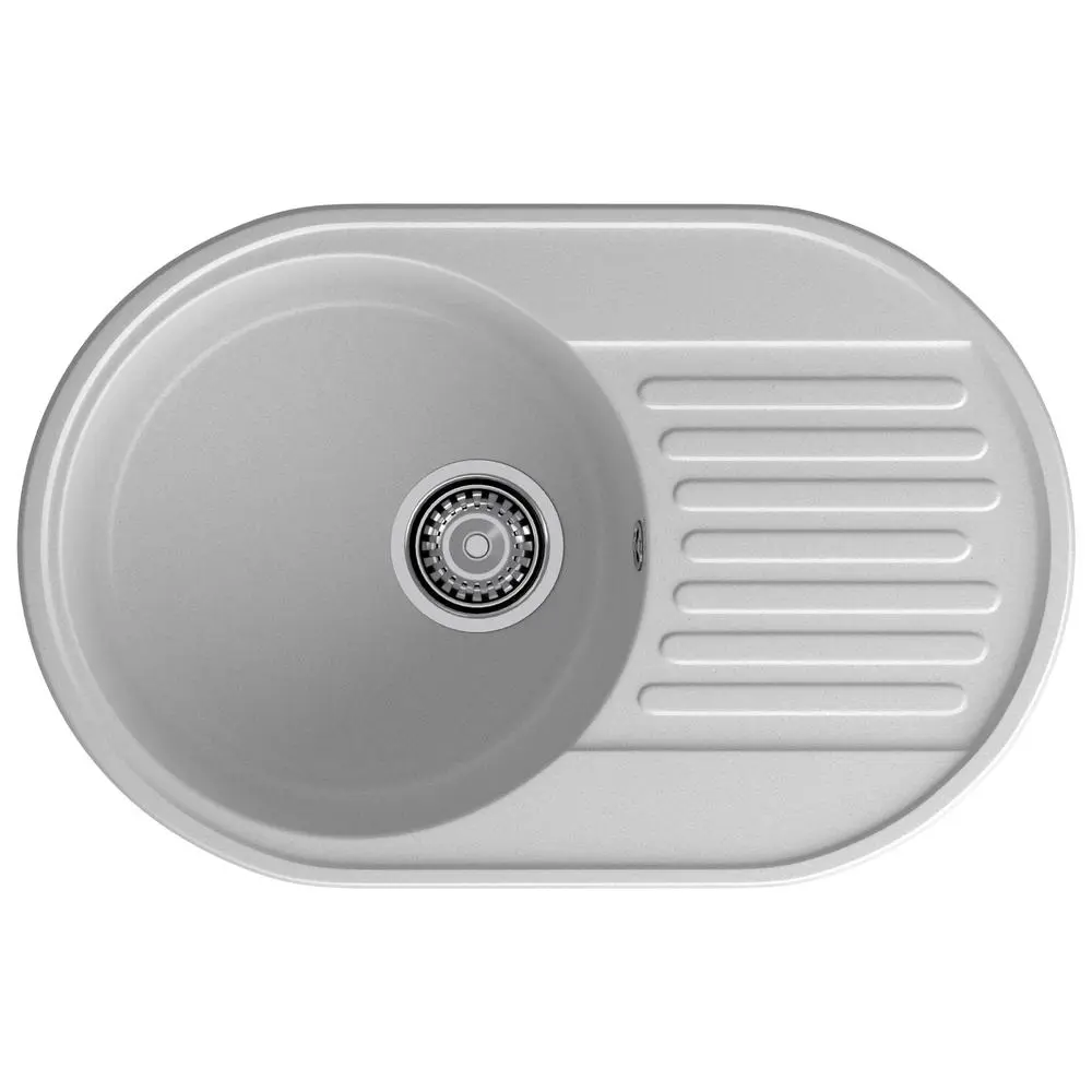 Фото Мойка для кухни Granfest 18 серый 47.8x73.7 см глубина чаши 18 см искусственный камень цвет серый