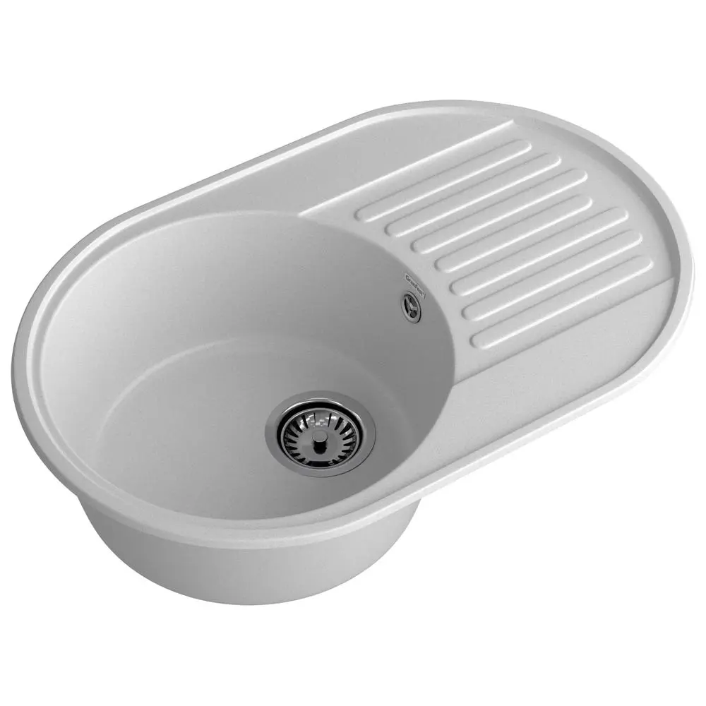 Фото 2 Мойка для кухни Granfest 18 серый 47.8x73.7 см глубина чаши 18 см искусственный камень цвет серый