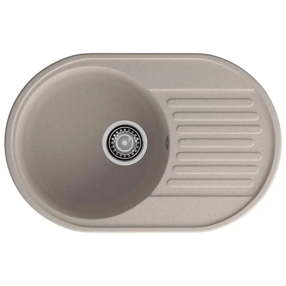 Фото Мойка для кухни Granfest 18 песочный 47.8x73.7 см глубина чаши 18 см искусственный камень цвет песочный