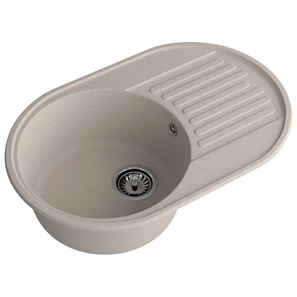 Фото 2 Мойка для кухни Granfest 18 песочный 47.8x73.7 см глубина чаши 18 см искусственный камень цвет песочный