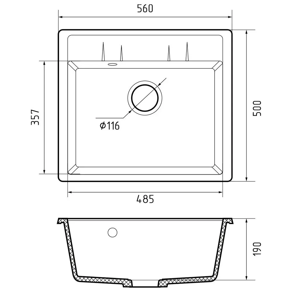 Фото 3 Мойка для кухни Granfest 50x56 см глубина чаши 19 см искусственный камень цвет терракотовый Фото 3 Мойка для кухни Granfest 50x56 см глубина чаши 19 см искусственный камень цвет терракотовый