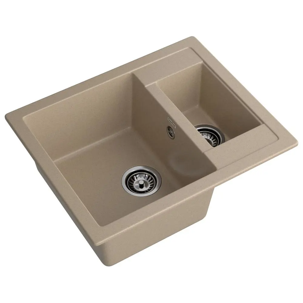 Фото 2 Мойка для кухни Granfest 50x61 см глубина чаши 20 см искусственный камень цвет песочный