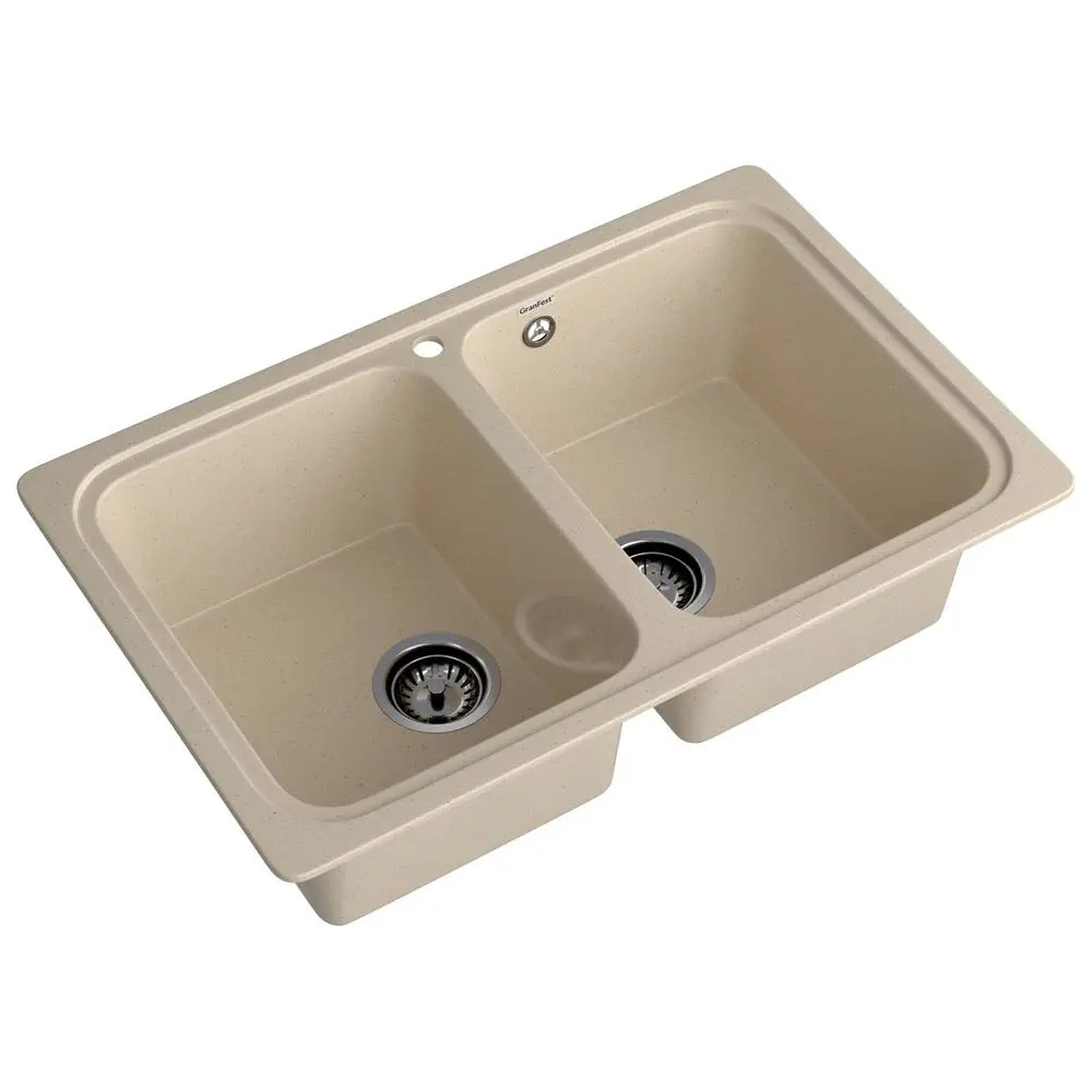 Фото 2 Мойка для кухни Granfest S-780K кашемир 50x78.6 см глубина чаши 20 см искусственный камень цвет бежевый
