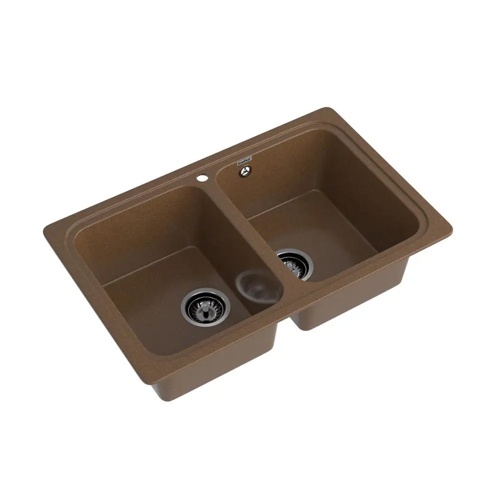 Фото 2 Мойка для кухни Granfest 50x78.6 см глубина чаши 20 см искусственный камень цвет терракотовый
