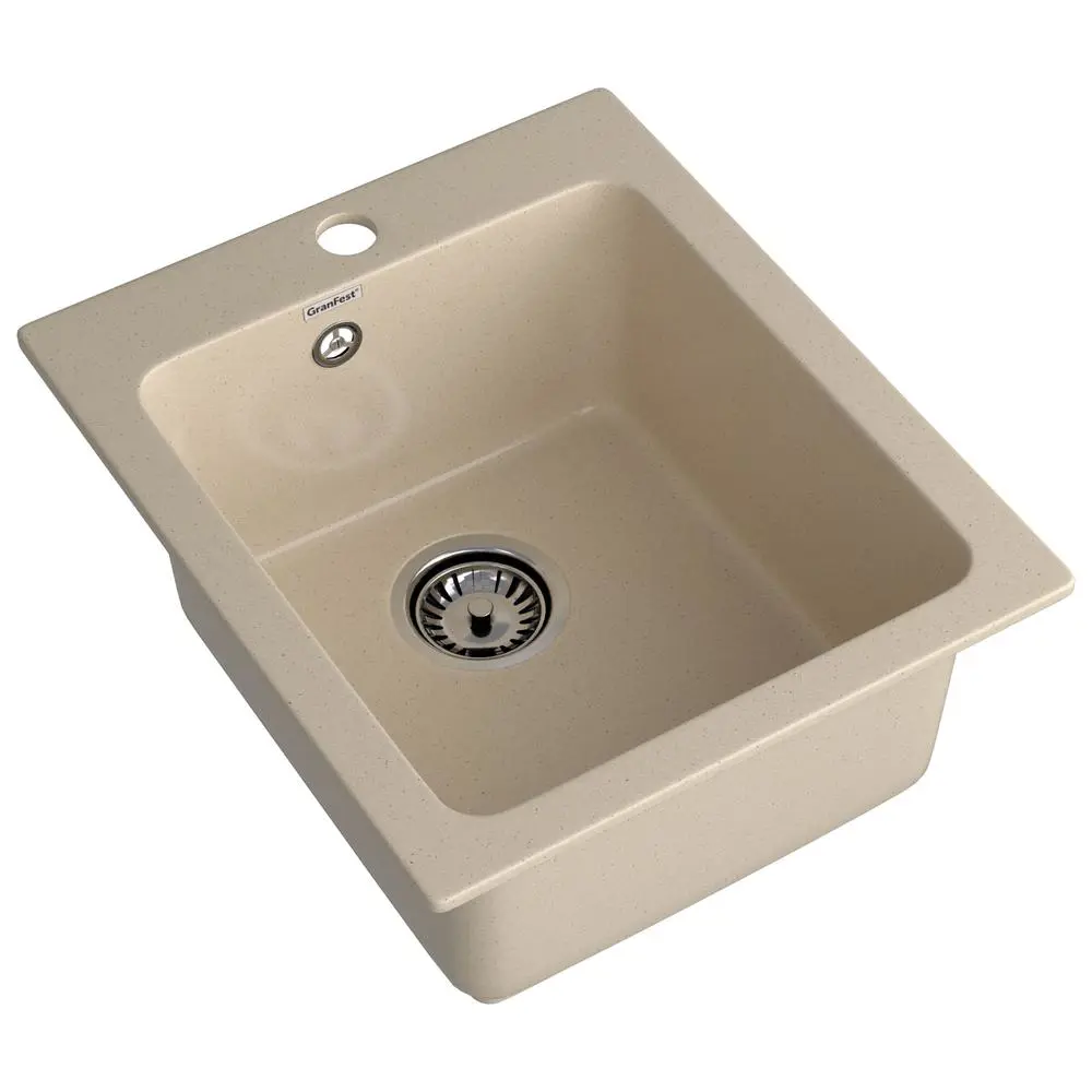 Фото 2 Мойка для кухни Granfest P-505 кашемир 50.5x42.7 см глубина чаши 20 см искусственный камень цвет бежевый