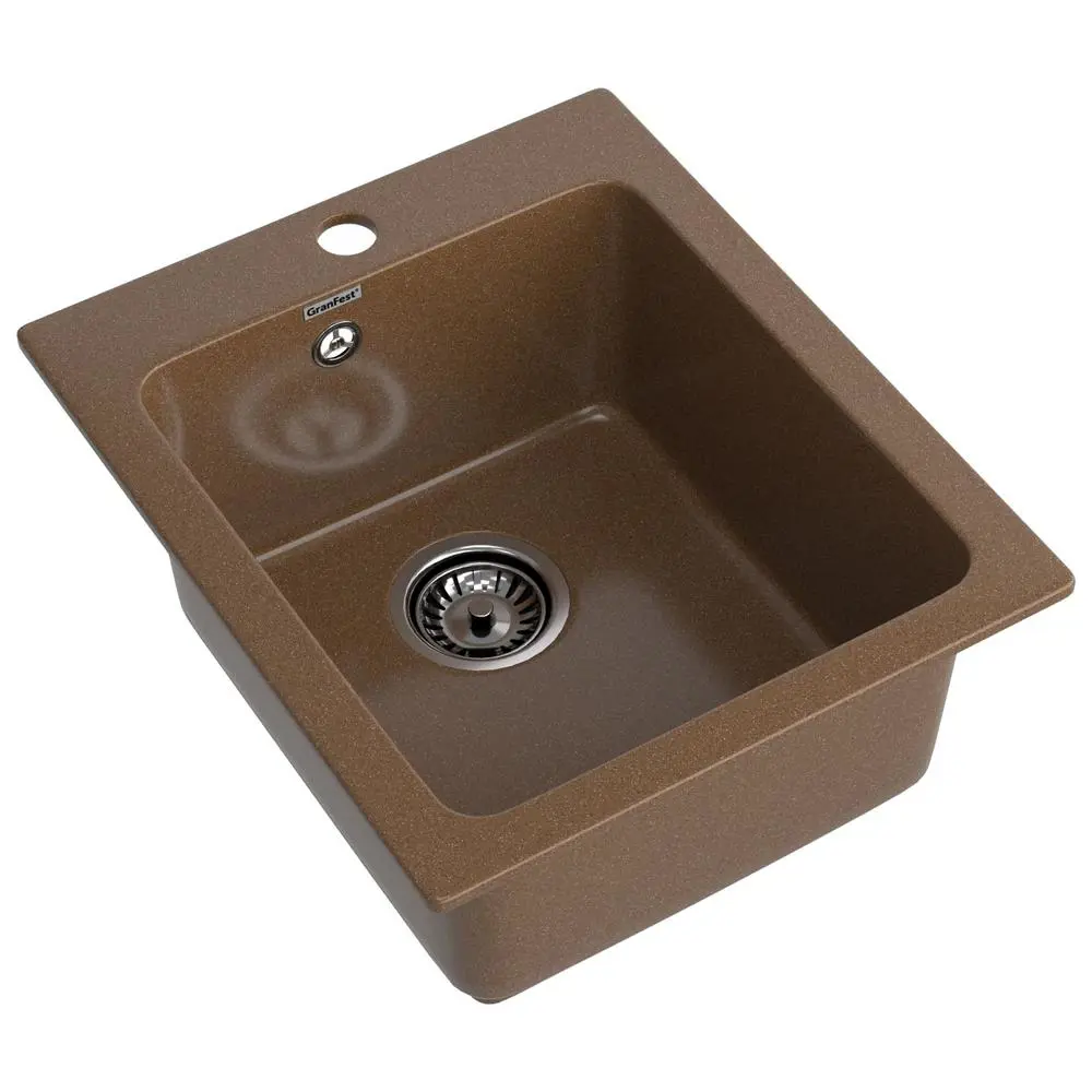 Фото 2 Мойка для кухни Granfest 50.5x42.7 см глубина чаши 20 см искусственный камень цвет терракотовый