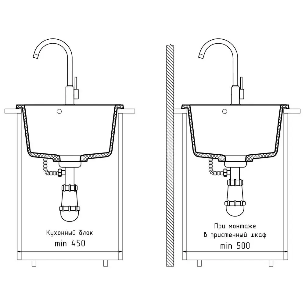 Фото 4 Мойка для кухни Granfest 50.5x42.7 см глубина чаши 20 см искусственный камень цвет терракотовый