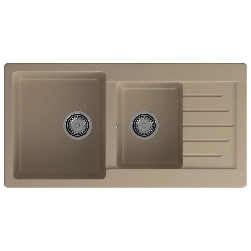 Фото Мойка для кухни Granfest 50.3x97.7 см глубина чаши 20 см искусственный камень цвет песочный Фото Мойка для кухни Granfest 50.3x97.7 см глубина чаши 20 см искусственный камень цвет песочный