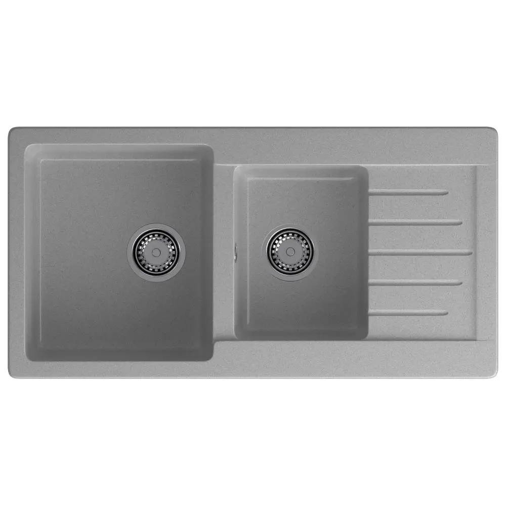 Фото Мойка для кухни Granfest 50.3x97.7 см глубина чаши 20 см искусственный камень цвет серый