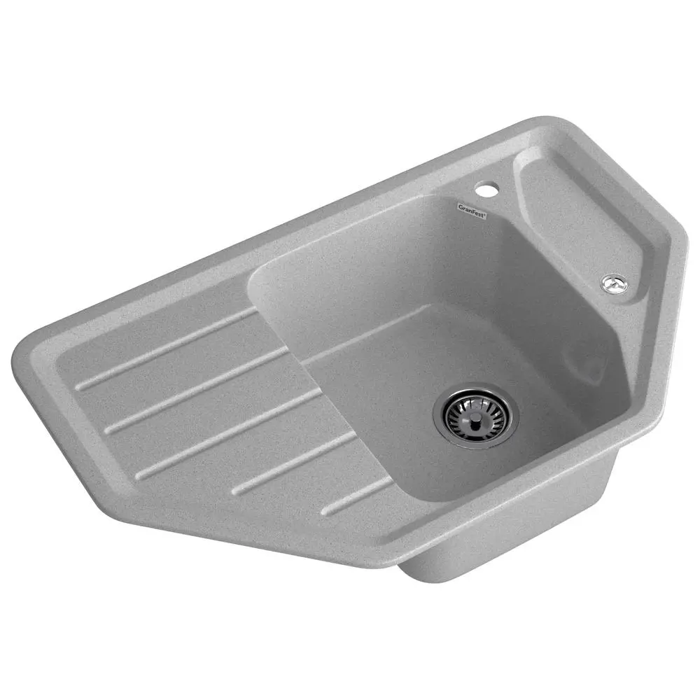 Фото 2 Мойка для кухни Granfest 49x79 см глубина чаши 20 см искусственный камень цвет серый