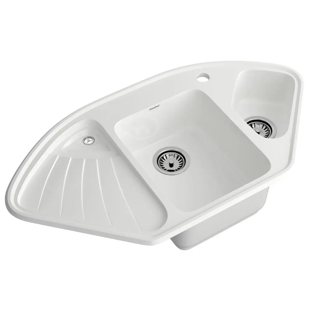 Фото 2 Мойка для кухни Granfest 56x103.9 см глубина чаши 18.5 см искусственный камень цвет белый Фото 2 Мойка для кухни Granfest 56x103.9 см глубина чаши 18.5 см искусственный камень цвет белый