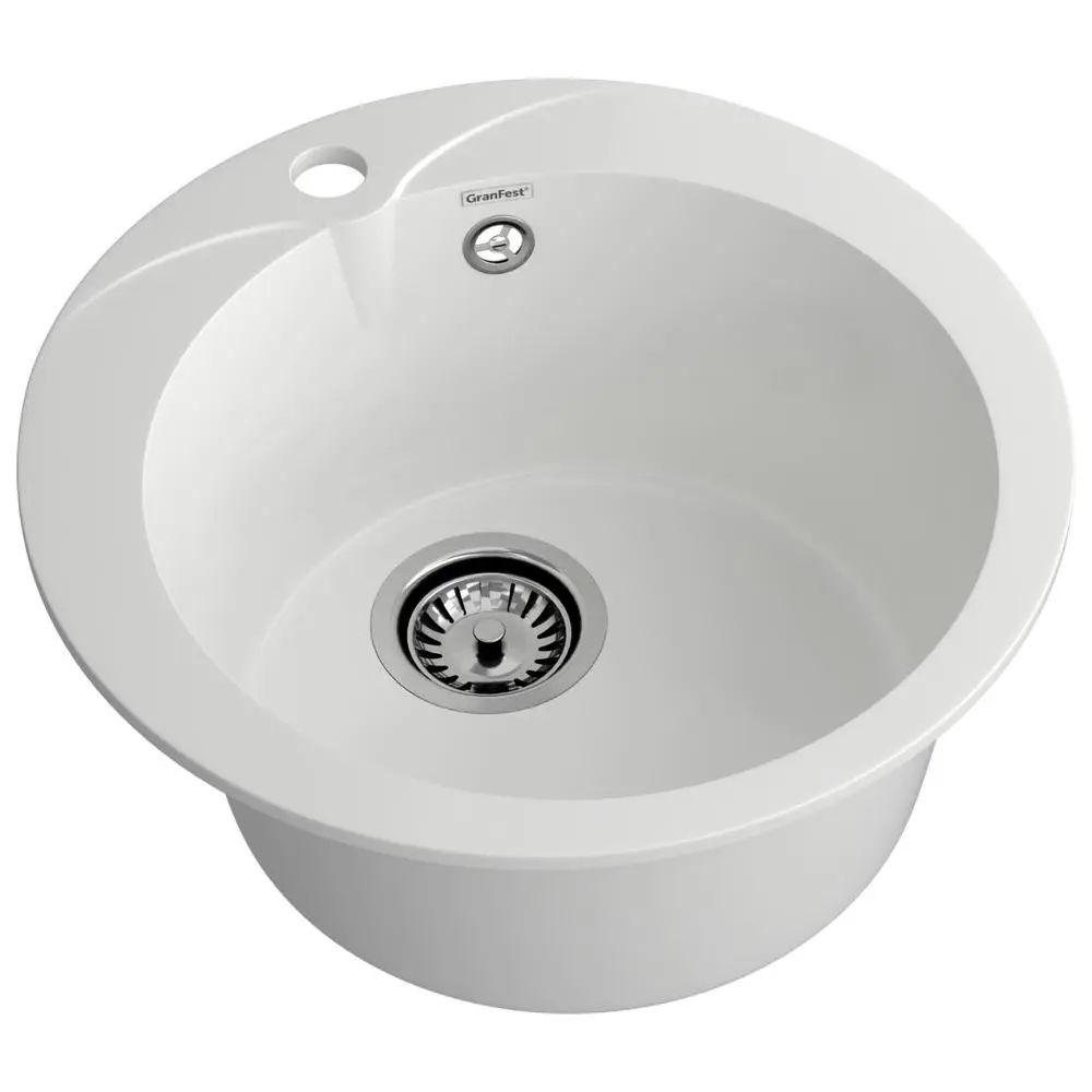 Фото 2 Мойка для кухни Granfest 47.5x47.5 см глубина чаши 19.4 см искусственный камень цвет белый Фото 2 Мойка для кухни Granfest 47.5x47.5 см глубина чаши 19.4 см искусственный камень цвет белый