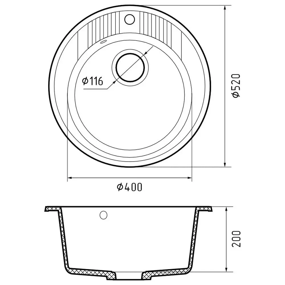 Фото 3 Мойка для кухни Granfest 52x52 см глубина чаши 20 см искусственный камень цвет песочный Фото 3 Мойка для кухни Granfest 52x52 см глубина чаши 20 см искусственный камень цвет песочный