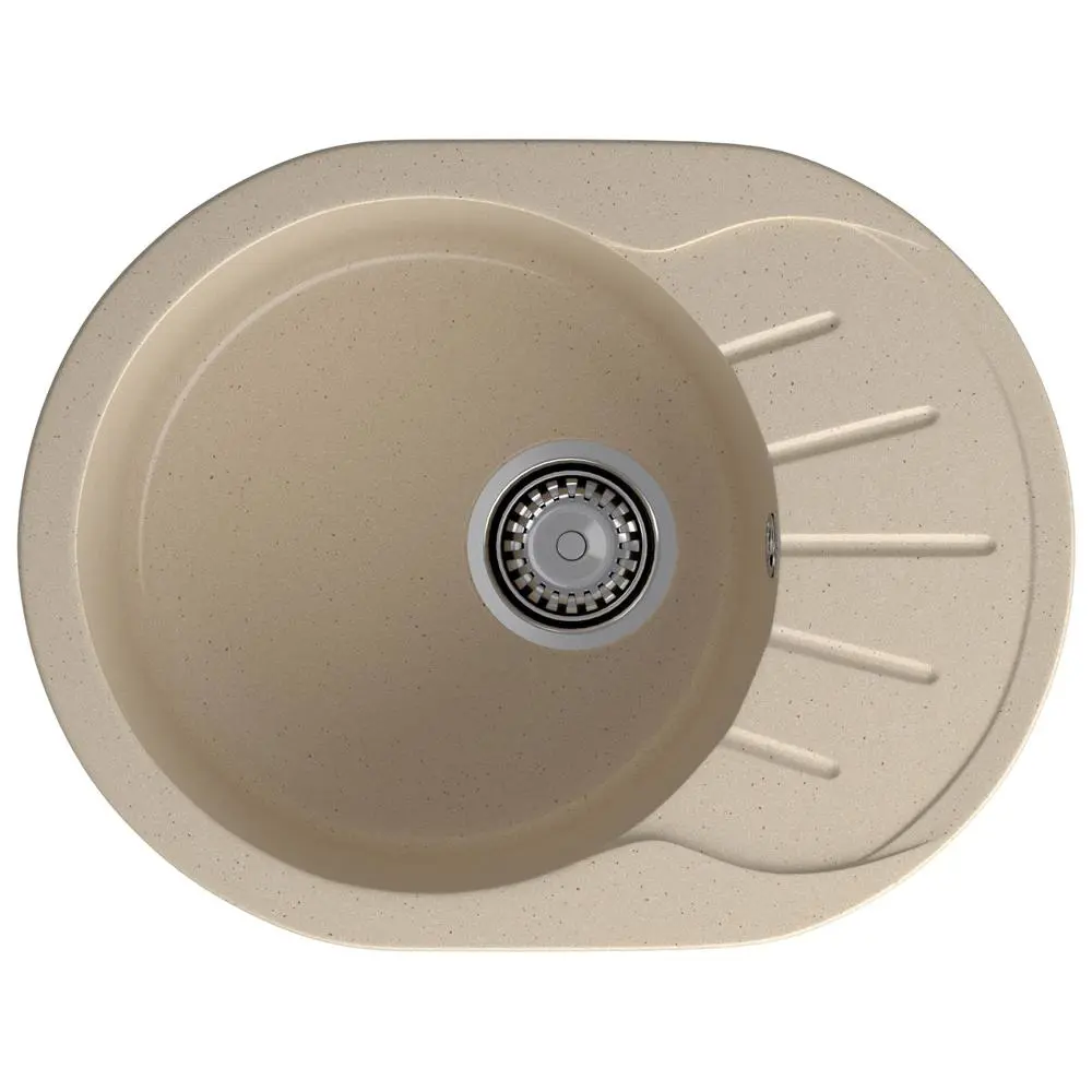 Фото Мойка для кухни Granfest R-580L кашемир 44.5x57.9 см глубина чаши 20 см искусственный камень цвет бежевый Фото Мойка для кухни Granfest R-580L кашемир 44.5x57.9 см глубина чаши 20 см искусственный камень цвет бежевый