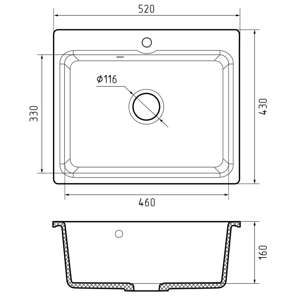 Фото 3 Мойка для кухни Granfest 43x52 см глубина чаши 16 см искусственный камень цвет бежевый Фото 3 Мойка для кухни Granfest 43x52 см глубина чаши 16 см искусственный камень цвет бежевый
