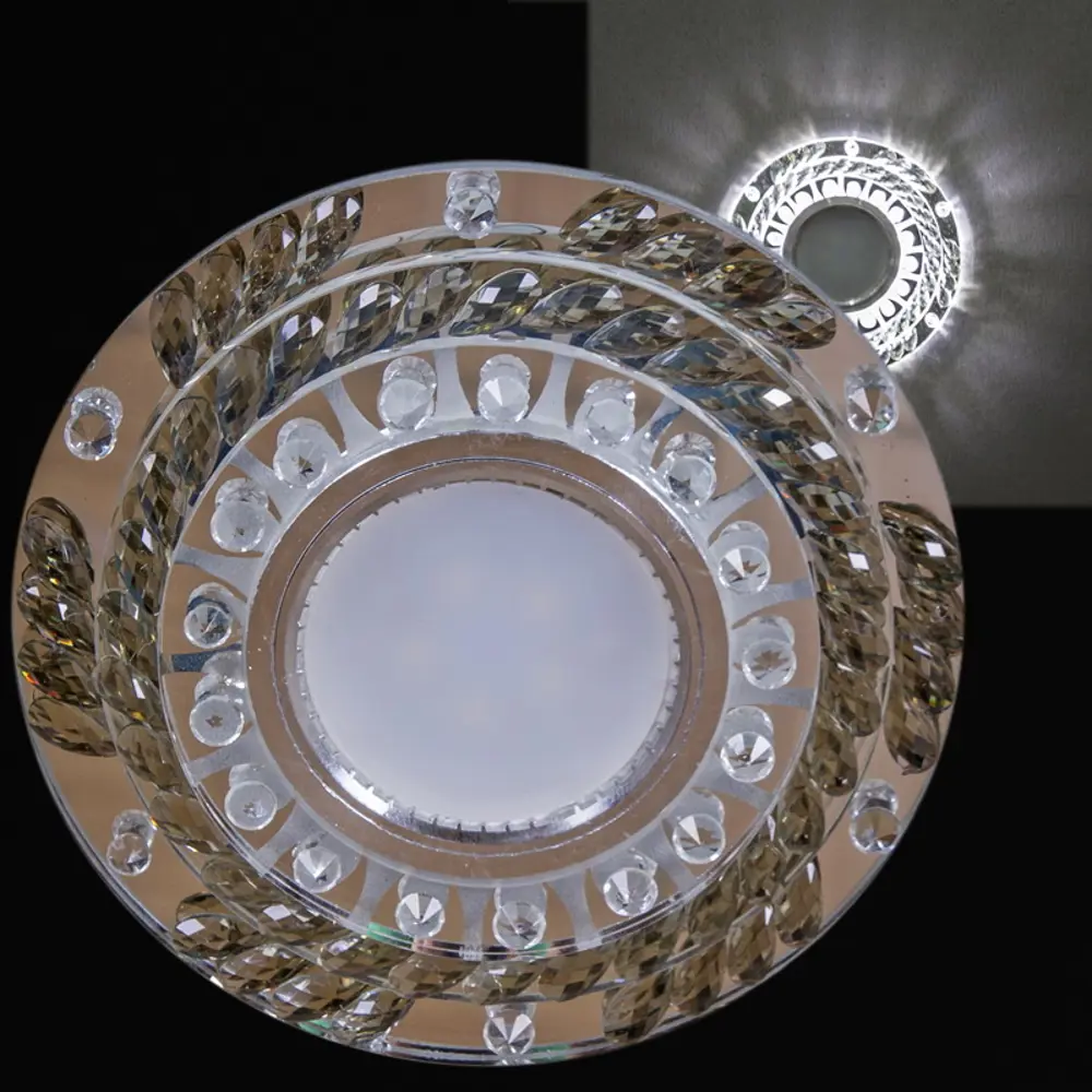 Фото Светильник точечный встраиваемый Reluce 22092-9.0-001pl mr16+led3w cl+gr под отверстие 60 мм GU5.3 цвет хром/серый/прозрачный