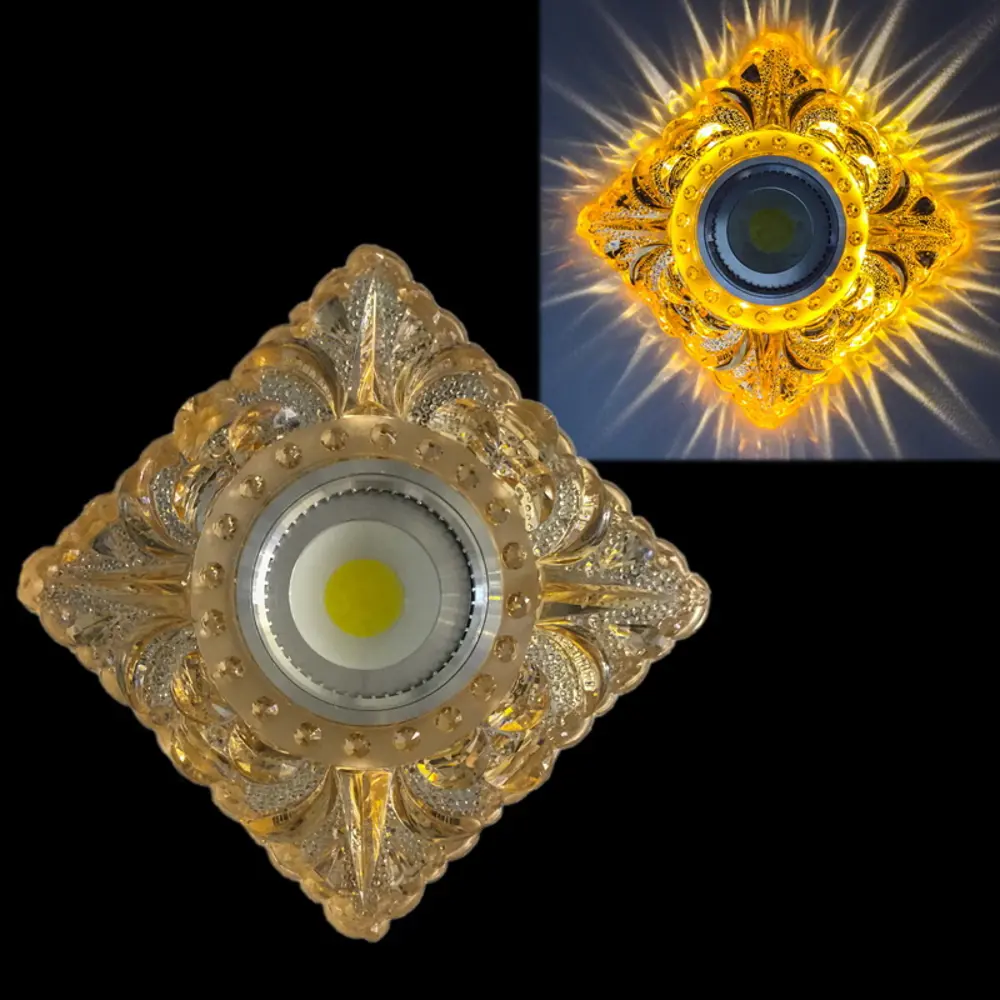 Фото Светильник точечный встраиваемый Reluce 42043-9.0-001pl mr16+led3w tea под отверстие 60 мм GU5.3 цвет коричневый/прозрачный