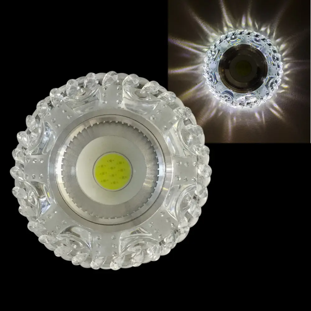 Фото Светильник точечный встраиваемый Reluce 42064-9.0-001pl mr16+led3w cl под отверстие 60 мм GU5.3 цвет хром/прозрачный