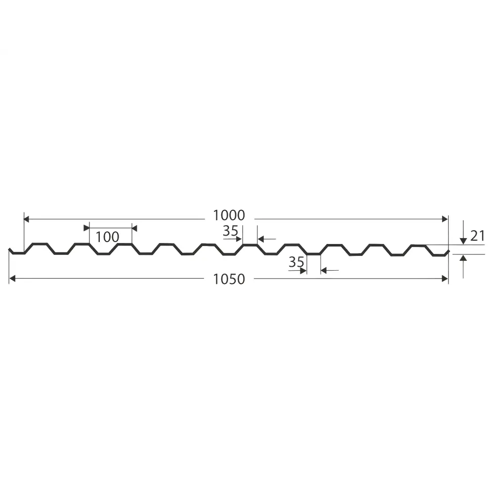 Фото 5 Профлист RAL 7024 C-21 0.45 мм 2x1.06 м графит