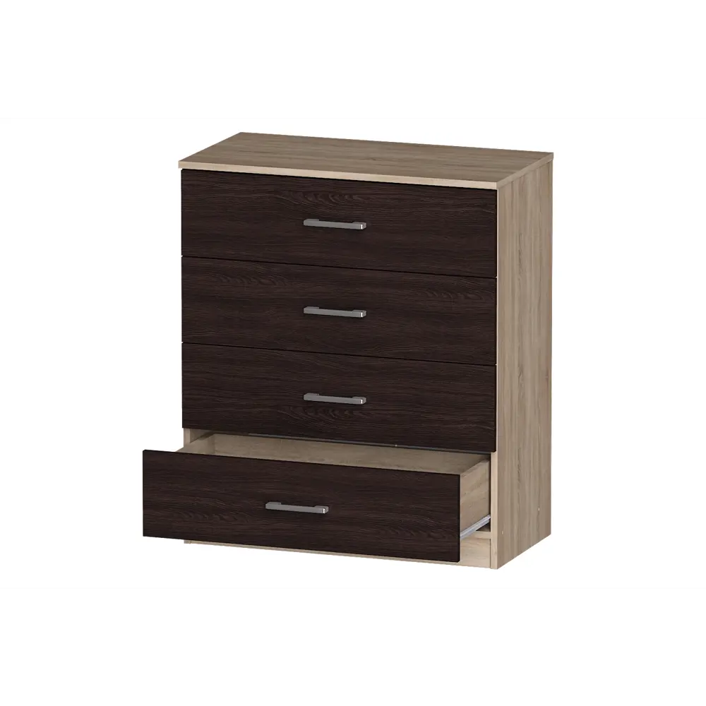 Фото 4 Комод Furnistyle Лайф лкм-01 3 ящика 80x40x90 см ЛДСП цвет дуб сонома/венге