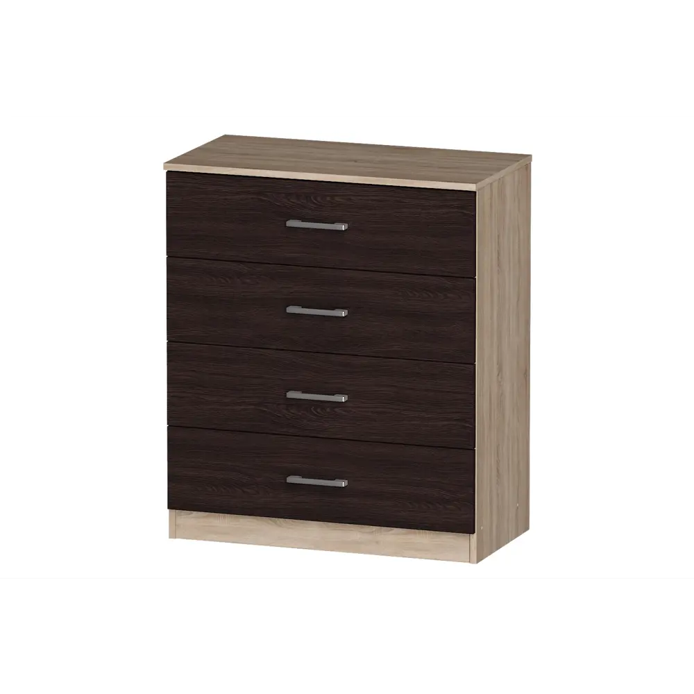 Фото 3 Комод Furnistyle Лайф лкм-01 3 ящика 80x40x90 см ЛДСП цвет дуб сонома/венге