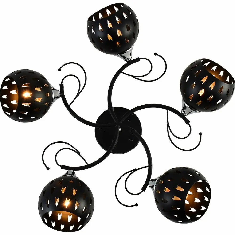 Фото 4 Люстра на штанге ReLuce 01314-0.3-05 bk+cr 5 ламп 15 м² цвет черный Фото 4 Люстра на штанге ReLuce 01314-0.3-05 bk+cr 5 ламп 15 м² цвет черный