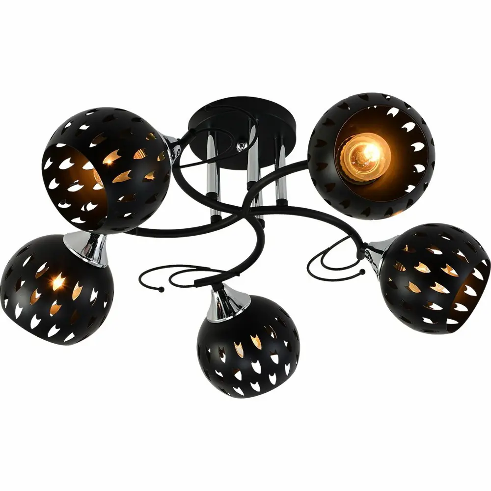 Фото 8 Люстра на штанге ReLuce 01314-0.3-05 bk+cr 5 ламп 15 м² цвет черный Фото 8 Люстра на штанге ReLuce 01314-0.3-05 bk+cr 5 ламп 15 м² цвет черный