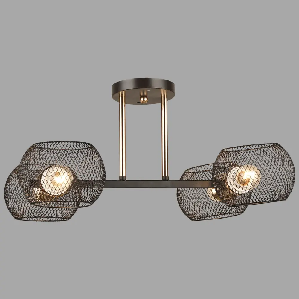 Фото Люстра на штанге Reluce 4537 04537-0.3-04 4 лампы 10 м² цвет бронза/черный Фото Люстра на штанге Reluce 4537 04537-0.3-04 4 лампы 10 м² цвет бронза/черный