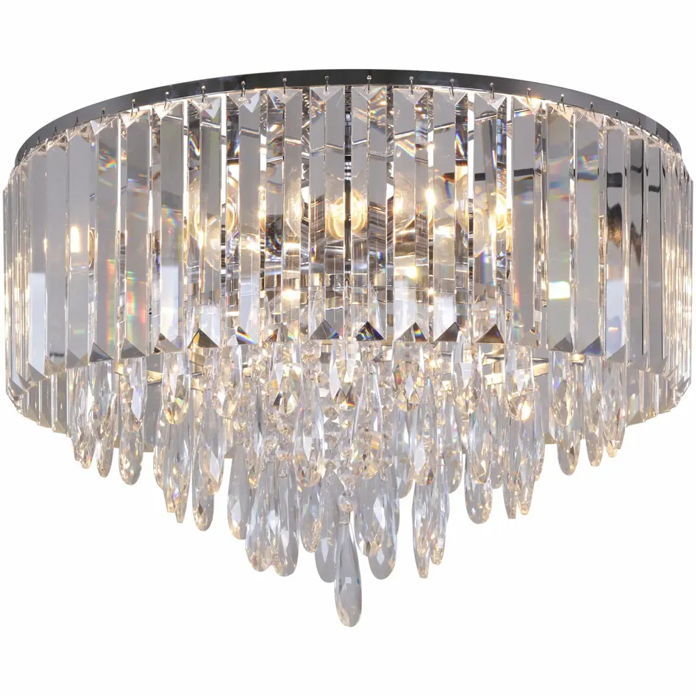 Фото 2 Люстра потолочная Reluce 9055 09055-3.3-08 cr 8 ламп 13 м² цвет хром/прозрачный