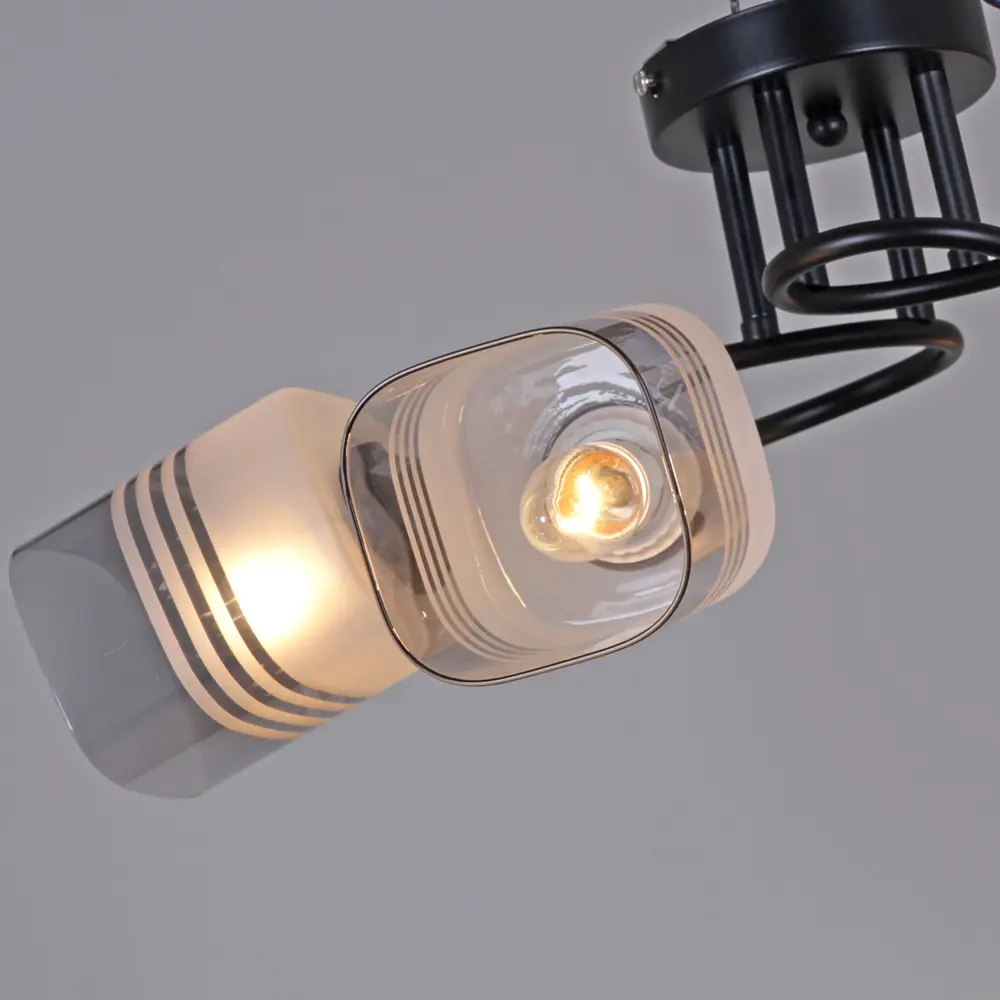 Фото 2 Люстра потолочная Reluce 70176 70176-0.3-04 bk 4 лампы 7 м² цвет белый/прозрачный/черный Фото 2 Люстра потолочная Reluce 70176 70176-0.3-04 bk 4 лампы 7 м² цвет белый/прозрачный/черный