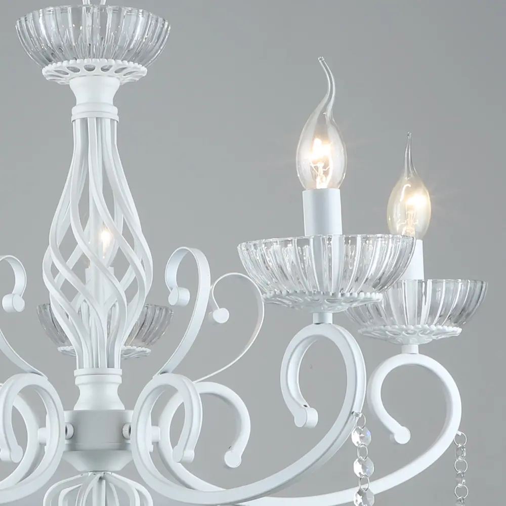 Фото 2 Люстра подвесная Reluce 70550 70550-0.4-05 wt 5 ламп 14 м² цвет белый/прозрачный Фото 2 Люстра подвесная Reluce 70550 70550-0.4-05 wt 5 ламп 14 м² цвет белый/прозрачный