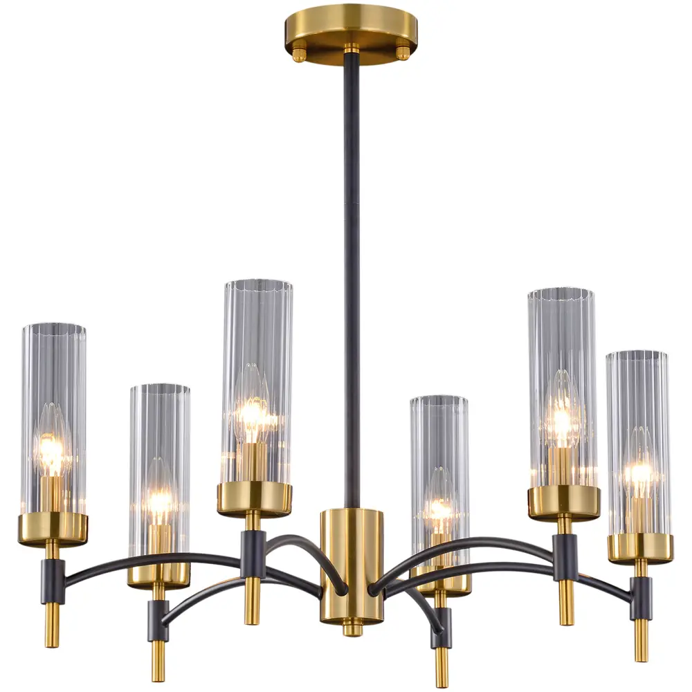 Фото 2 Люстра на штанге Illumico Brass tubo Il5177-6pls-29 brass tubo 6 ламп 10 м² цвет бронза/прозрачный/черный Фото 2 Люстра на штанге Illumico Brass tubo Il5177-6pls-29 brass tubo 6 ламп 10 м² цвет бронза/прозрачный/черный