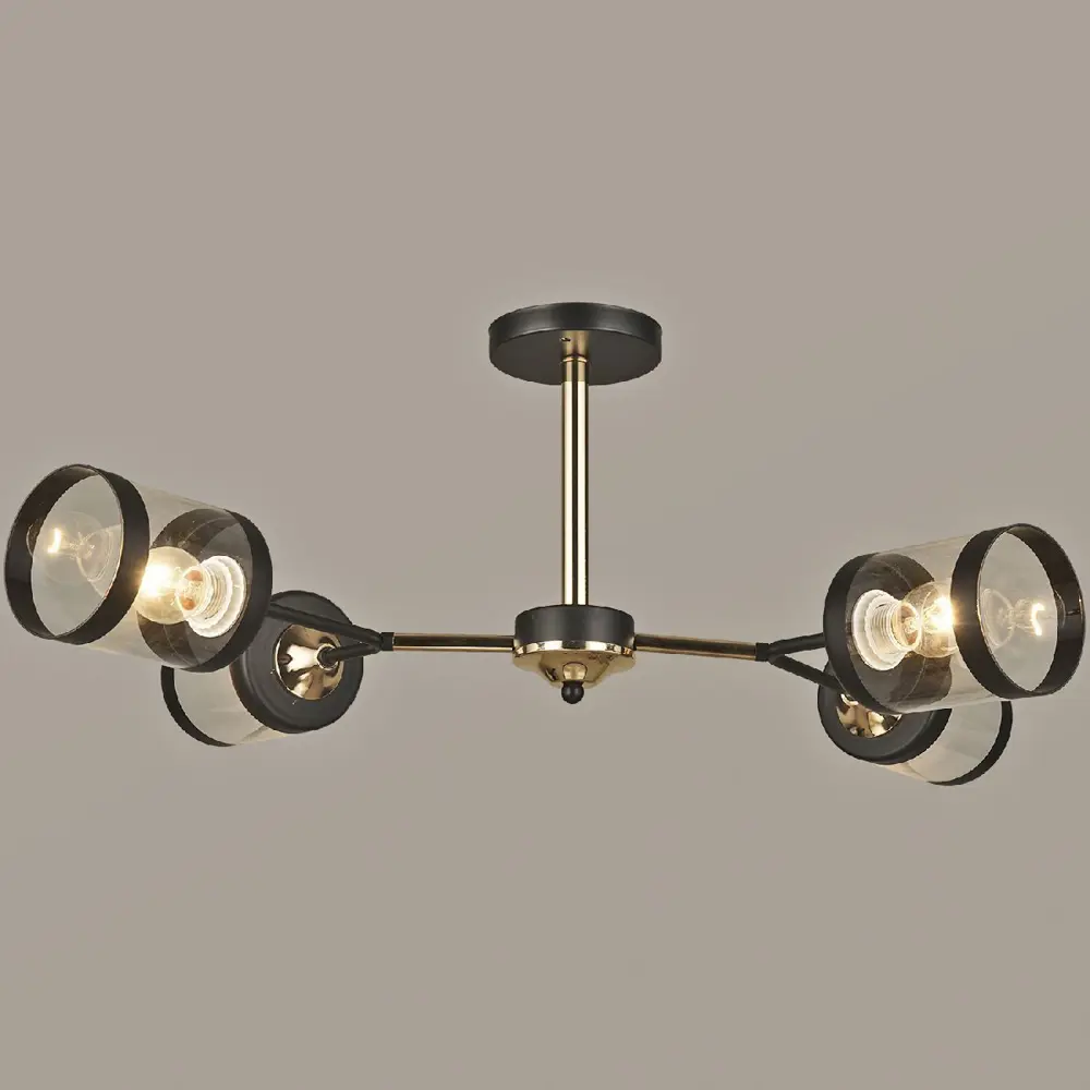 Фото Люстра на штанге Reluce Нет 03592-0.3-04 fgd+bk 4 лампа 12 м² цвет черный Фото Люстра на штанге Reluce Нет 03592-0.3-04 fgd+bk 4 лампа 12 м² цвет черный