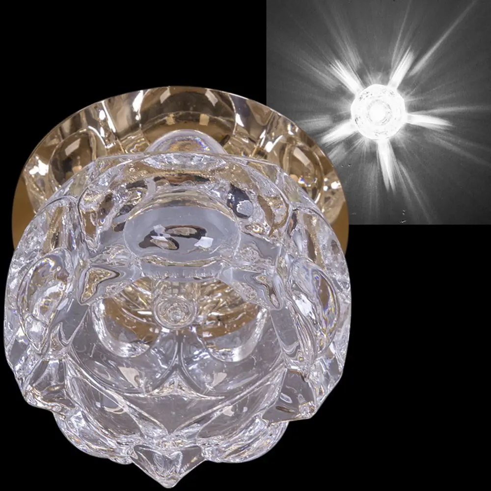 Фото Светильник точечный встраиваемый Reluce 08096-9.0-001h g9 gd под отверстие 55 мм G9 цвет золото/прозрачный