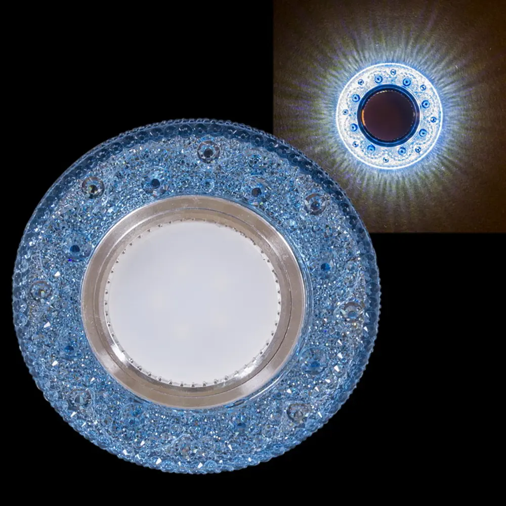 Фото Светильник точечный встраиваемый Reluce 11063-9.0-001ld mr16+led3w bl под отверстие 60 мм GU5.3 цвет синий/прозрачный Фото Светильник точечный встраиваемый Reluce 11063-9.0-001ld mr16+led3w bl под отверстие 60 мм GU5.3 цвет синий/прозрачный