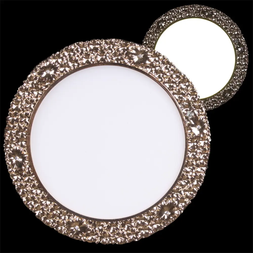 Фото Светильник точечный встраиваемый светодиодный Reluce 52912-9.0-001rd led12w fgd под отверстие 155 мм 12 Вт нейтральный белый свет цвет жёлтый/золотой