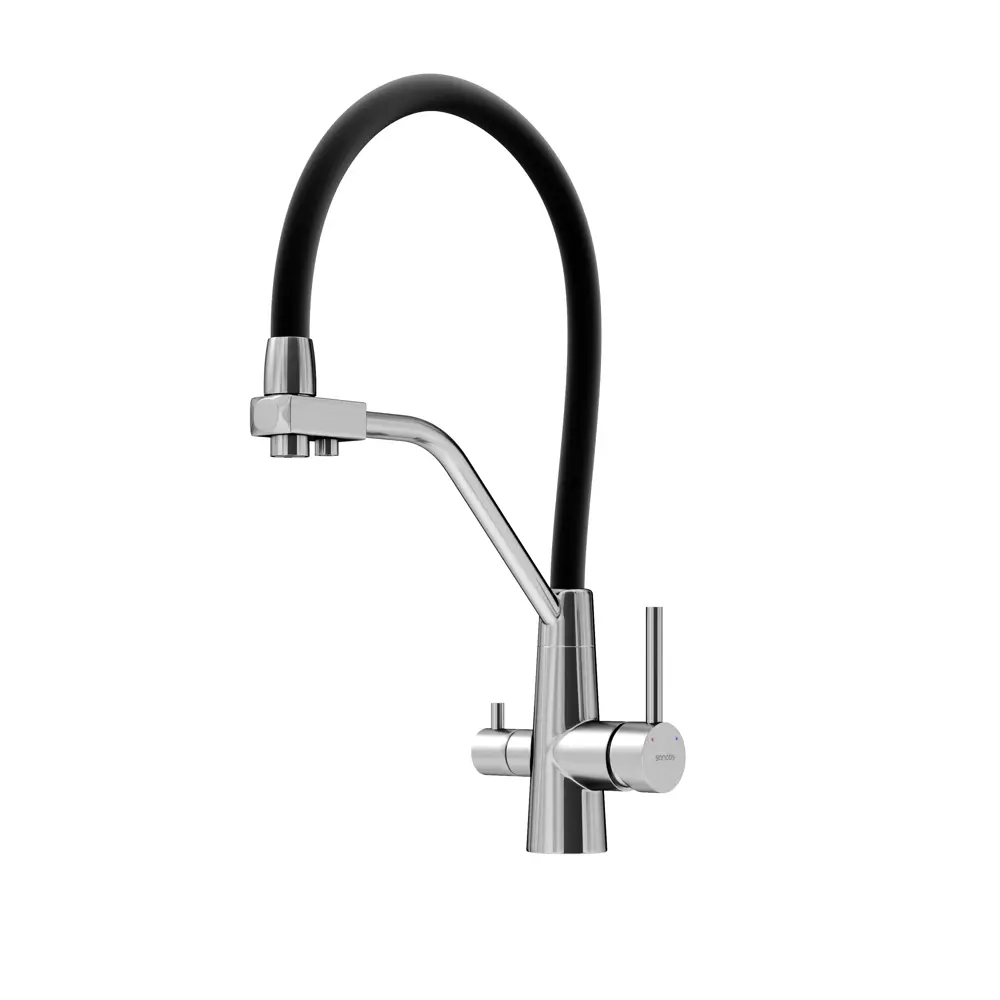 Фото Смеситель для кухни Sancos SC12003SS гибкий излив 44 см цвет нержавеющая сталь/черный Фото Смеситель для кухни Sancos SC12003SS гибкий излив 44 см цвет нержавеющая сталь/черный