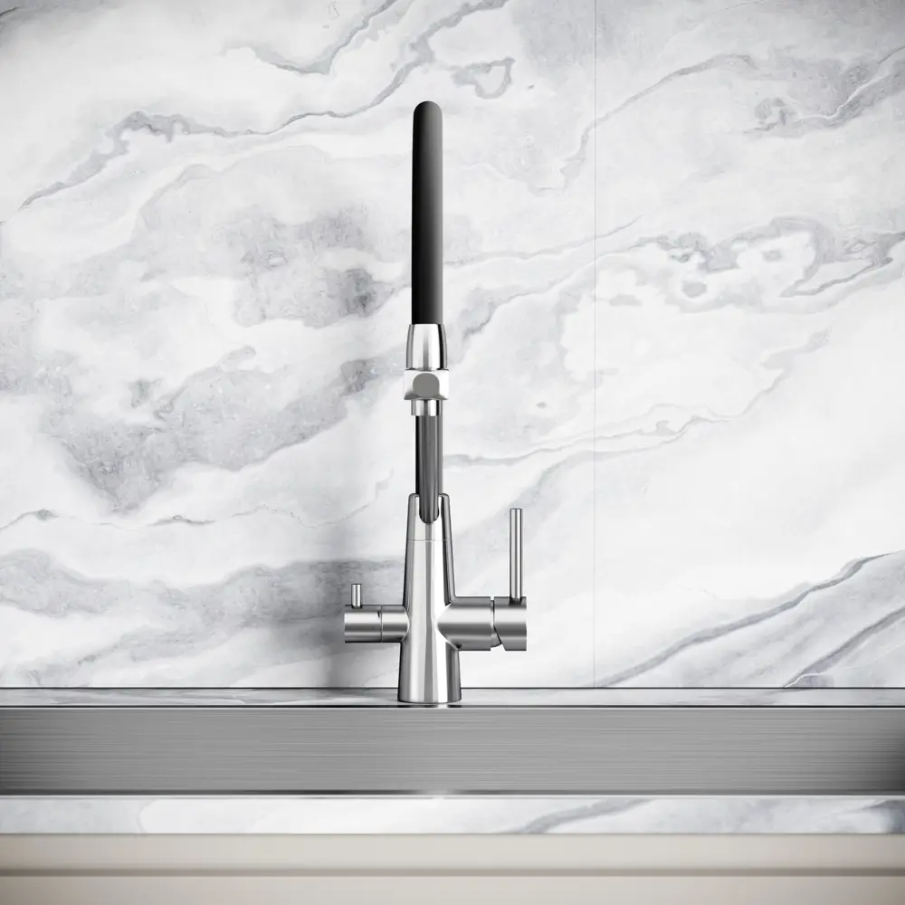 Фото 4 Смеситель для кухни Sancos SC12003SS гибкий излив 44 см цвет нержавеющая сталь/черный Фото 4 Смеситель для кухни Sancos SC12003SS гибкий излив 44 см цвет нержавеющая сталь/черный